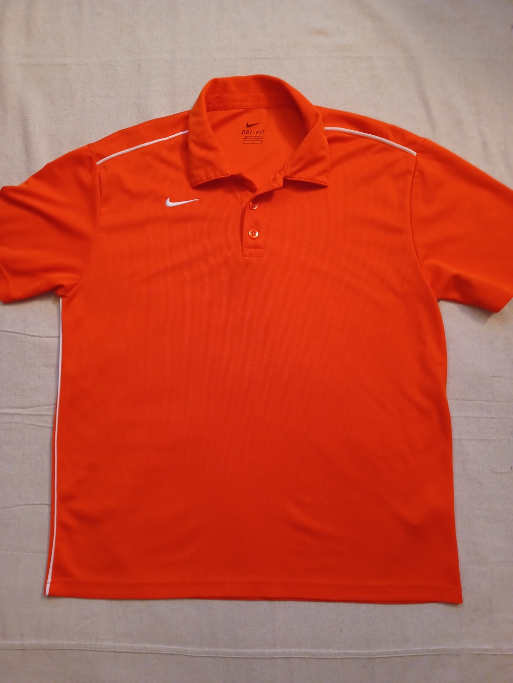 Nike Orange Dri-Fit Golf Polo Shirt Men's Size Large
